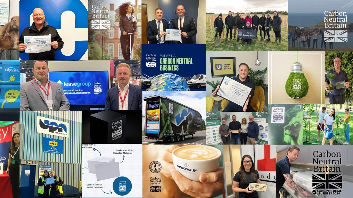 Collage if businesses certified as Carbon Neutral